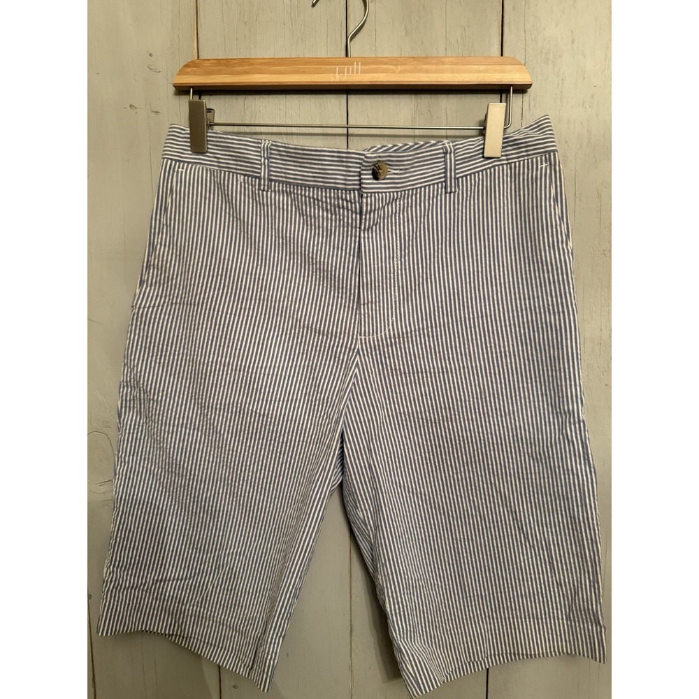 Polo Ralph Lauren Classic Light Blue Striped Seersucker Pony Shorts Boys Sz-20